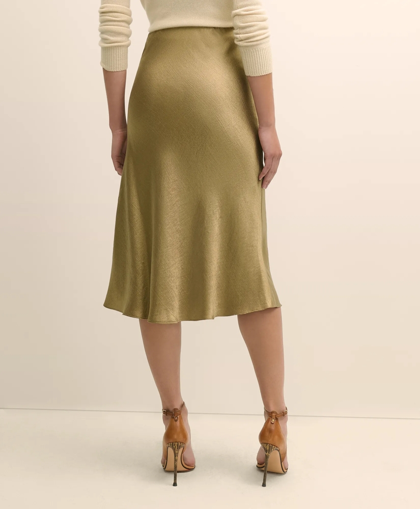 Viscose Bronze-Gold Slip Skirt, image 4