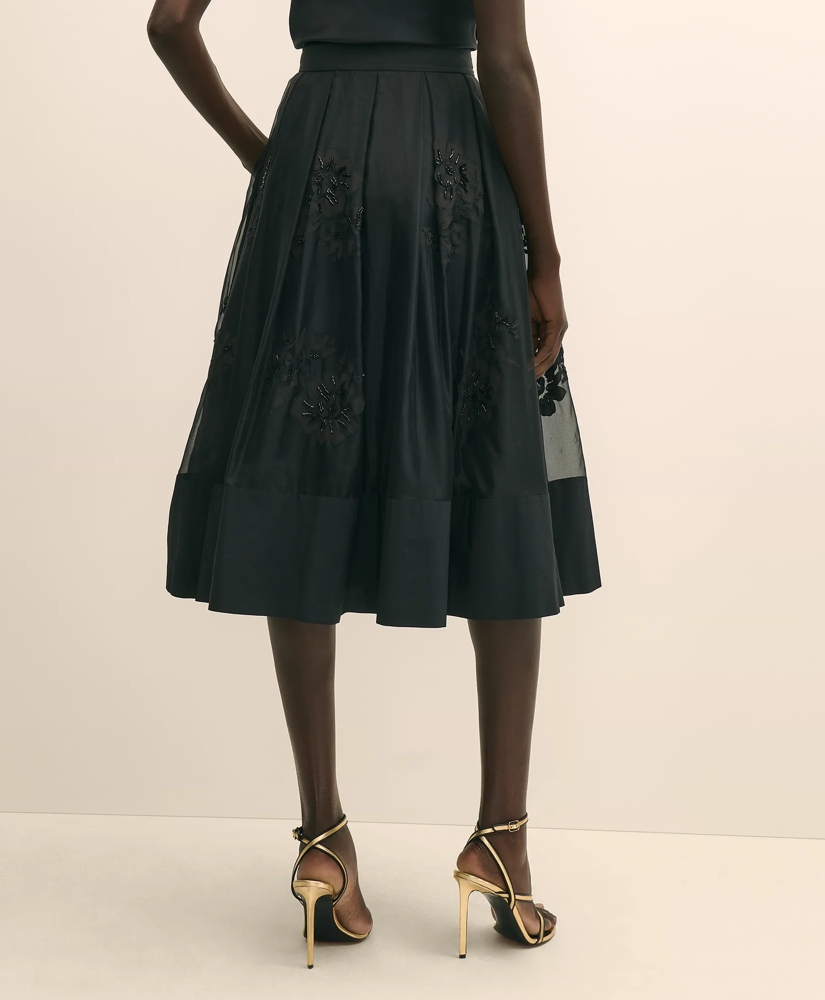 Taffeta Skirt With Embroidered Organza Overlay, image 5