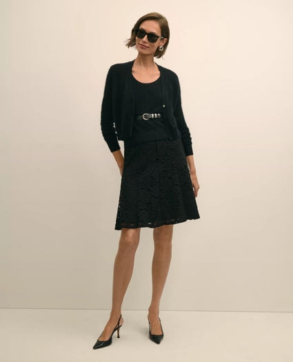 Cotton-Viscose Blend Fluted Lace Skirt, image 1