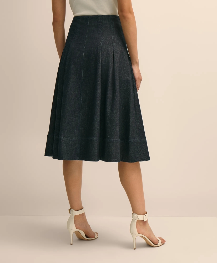 Cotton Blend A-Line Denim Skirt, image 4
