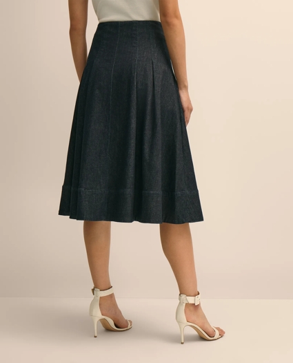 Cotton Blend A-Line Denim Skirt, image 4