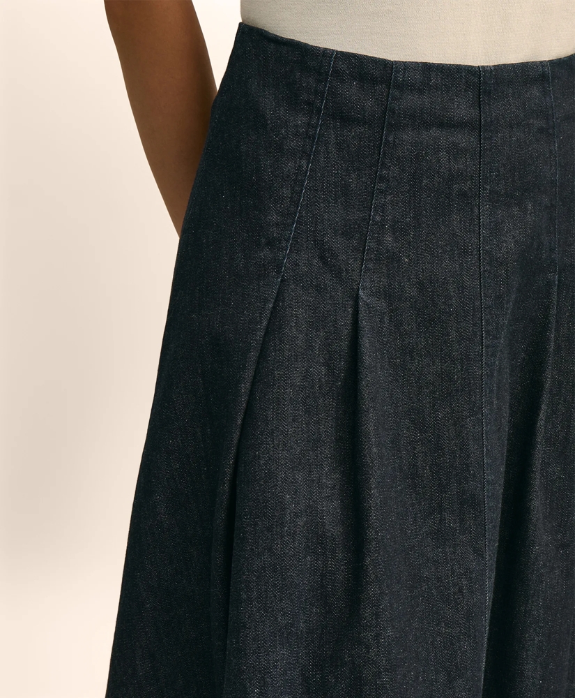 Cotton Blend A-Line Denim Skirt, image 5