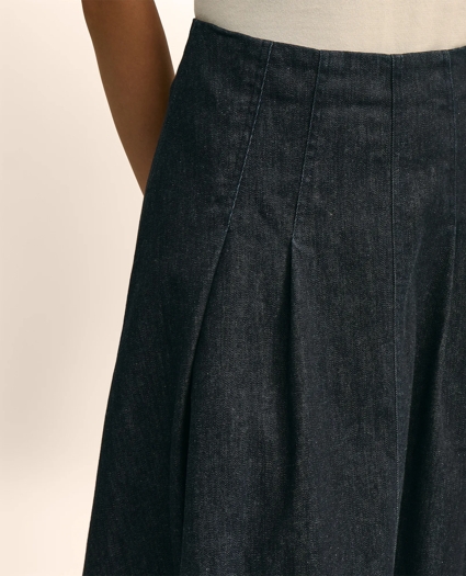 Cotton Blend A-Line Denim Skirt, image 5