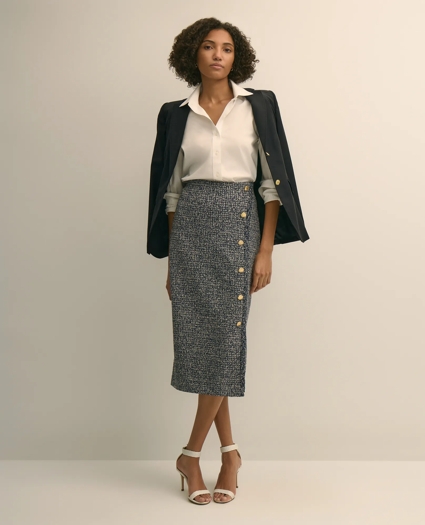 Buttoned Column Sweater Skirt, image 1