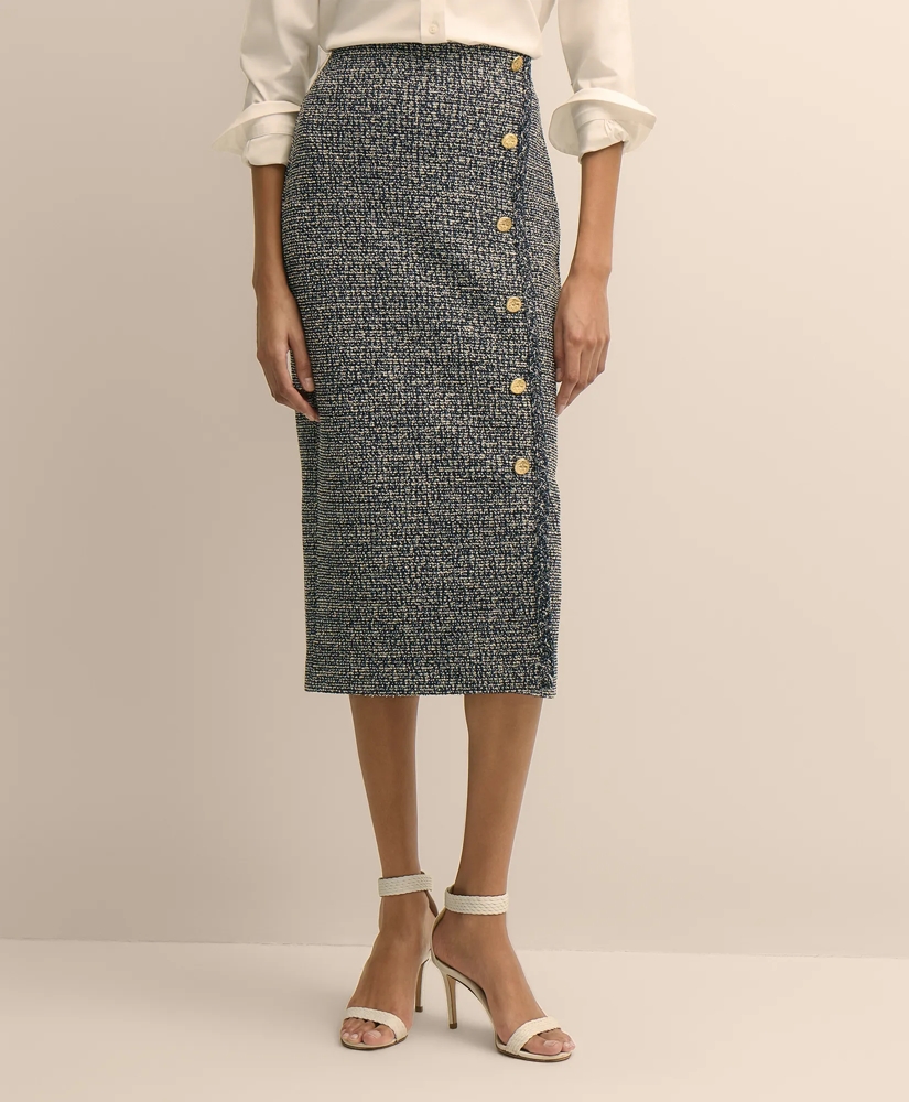 Buttoned Column Sweater Skirt, image 2