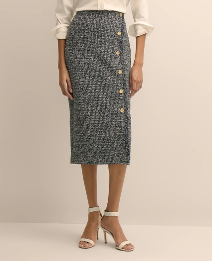 Buttoned Column Sweater Skirt, image 2