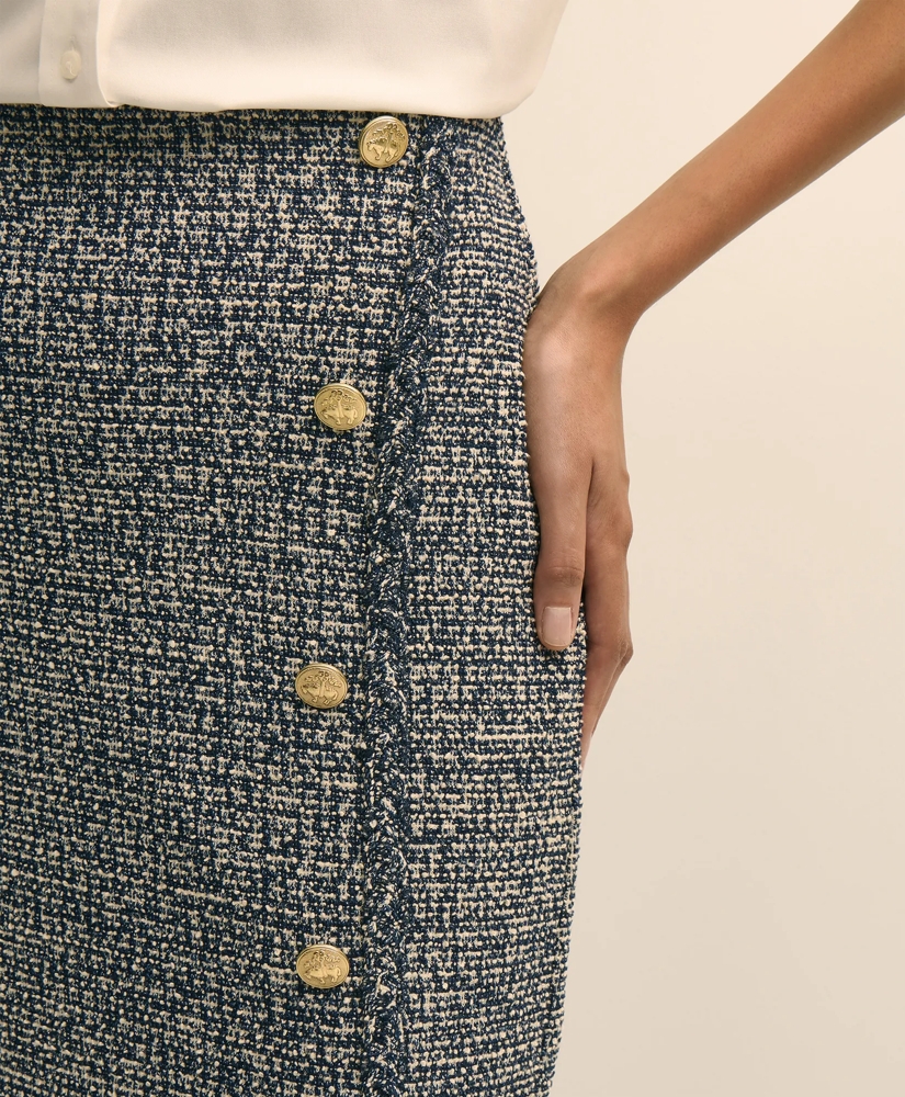 Buttoned Column Sweater Skirt, image 3
