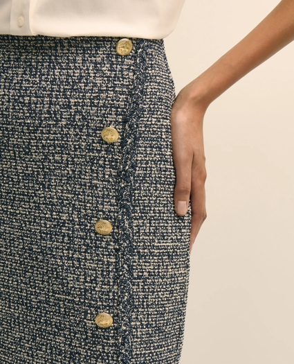 Buttoned Column Sweater Skirt, image 3
