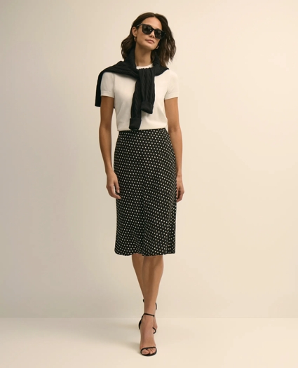 Dot-Print Slip Skirt, image 1
