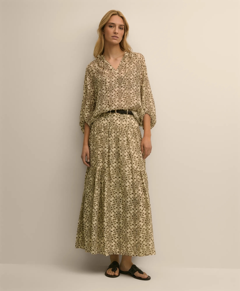 Mosaic Motif A-Line Skirt, image 2