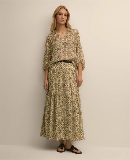 Mosaic Motif A-Line Skirt, image 2