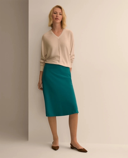 Crepe Bias-Cut Slip Skirt, image 1