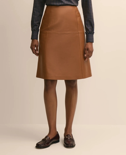 Leather A-Line Skirt, image 2