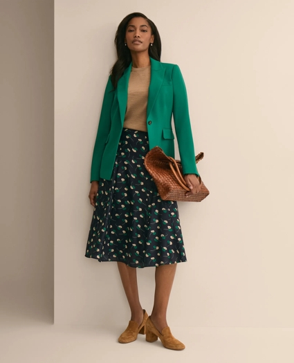 Silk Crepe Leaf Skirt, image 1