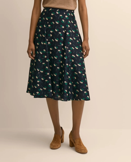 Silk Crepe Leaf Skirt, image 2