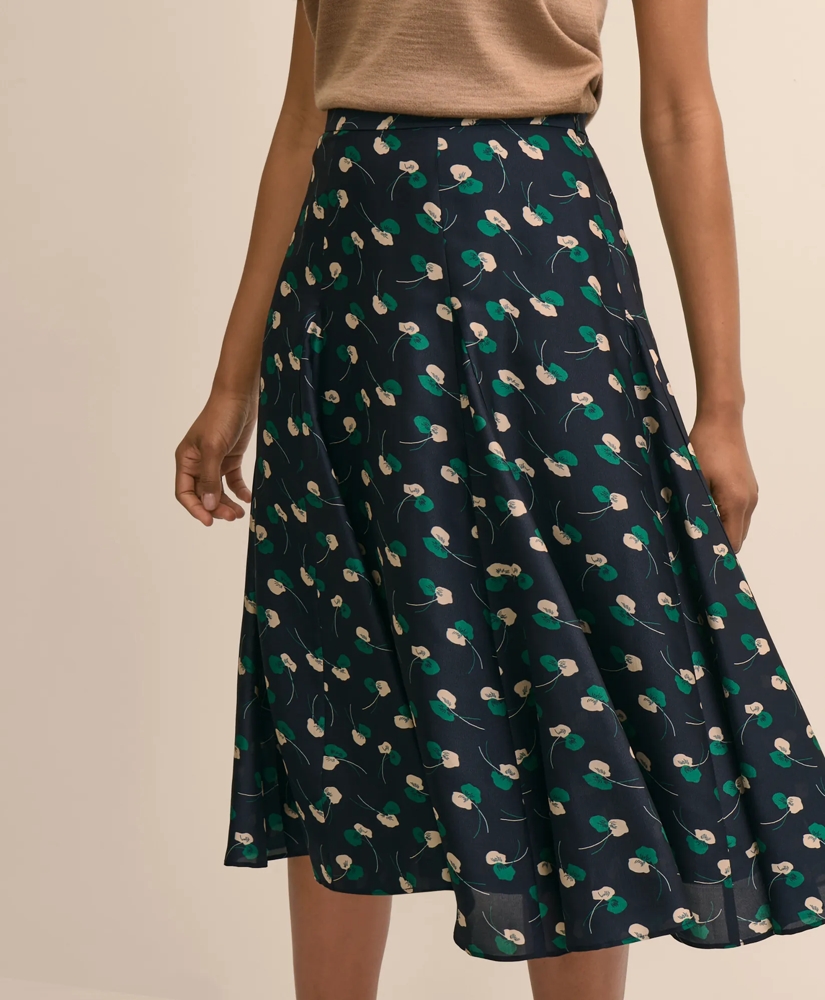 Silk Crepe Leaf Skirt, image 3