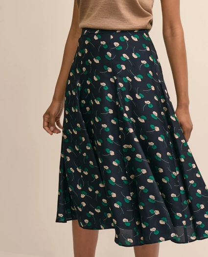 Silk Crepe Leaf Skirt, image 3