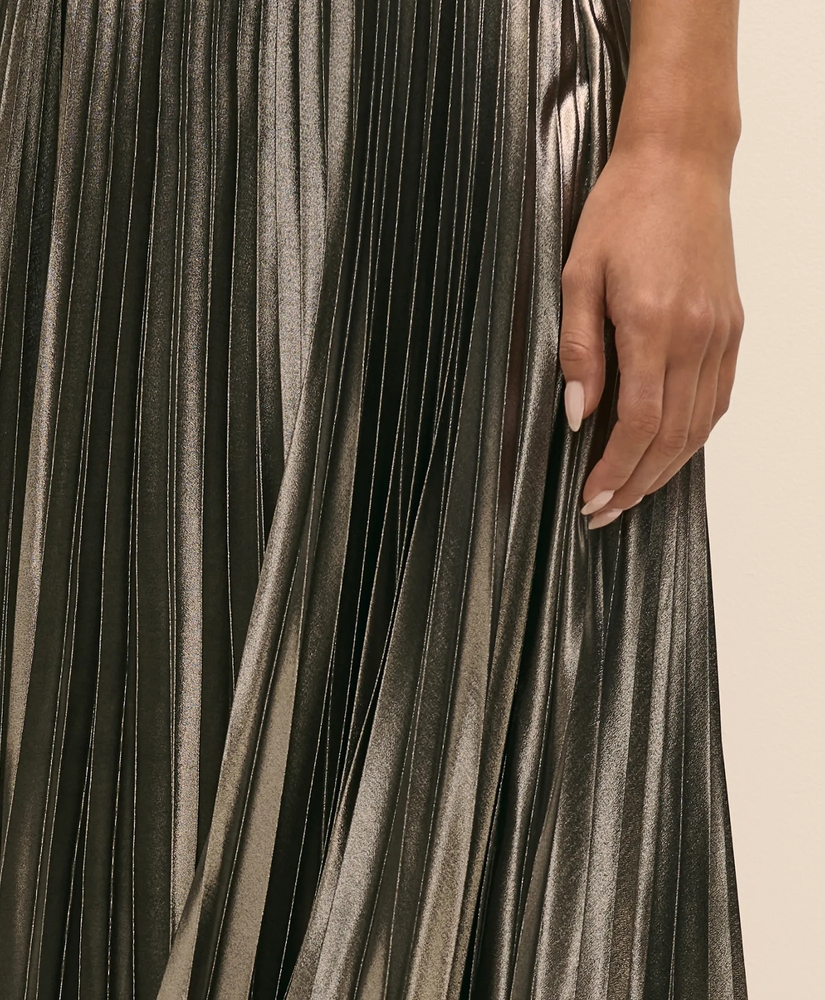 Silver Foil Pleated Skirt, image 3