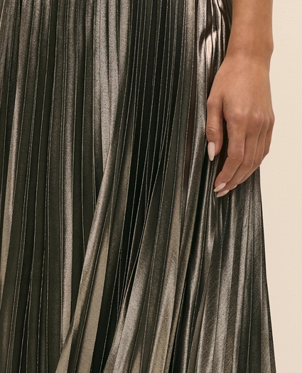 Silver Foil Pleated Skirt, image 3