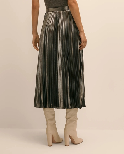 Silver Foil Pleated Skirt, image 4