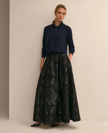 Floral Brocade Shimmer Ball Skirt, image 1