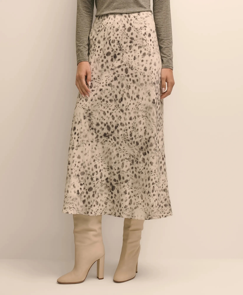 Snow-Leopard Motif Scalloped-Hem Skirt, image 2