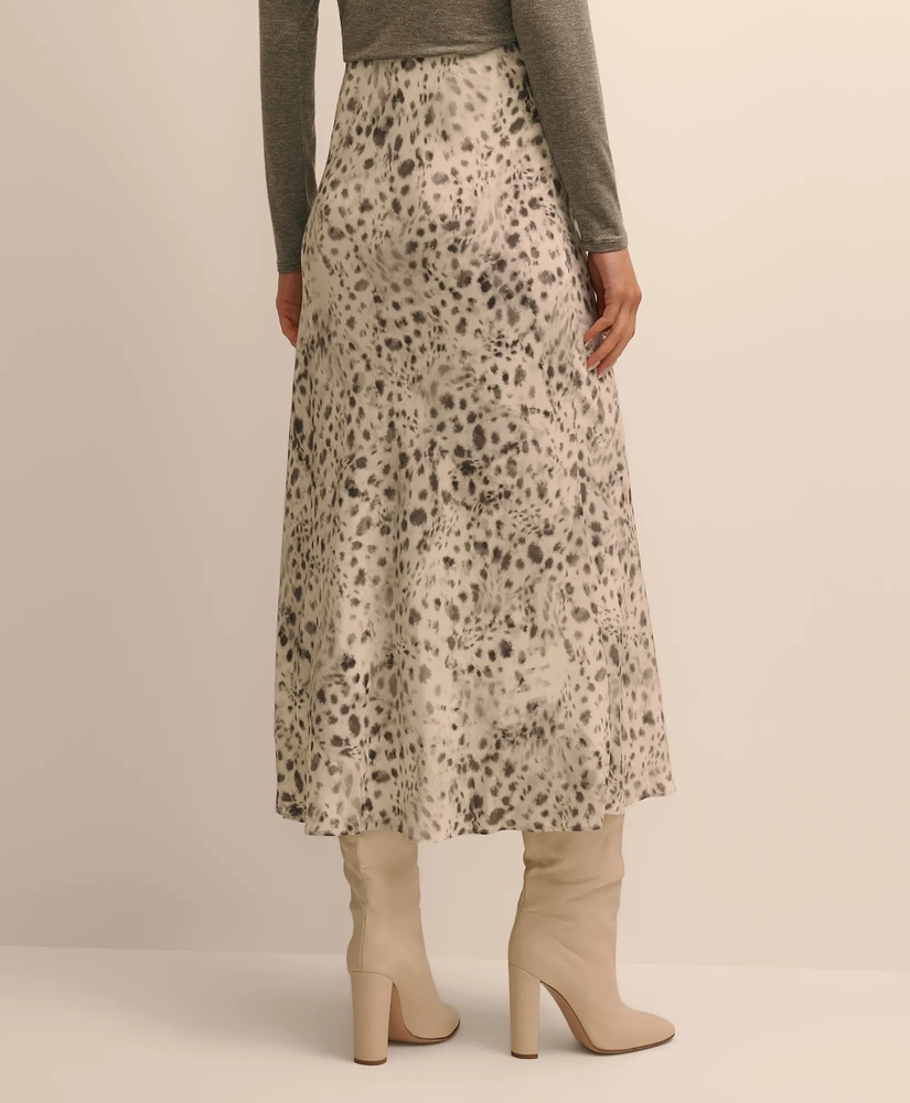 Snow-Leopard Motif Scalloped-Hem Skirt, image 3