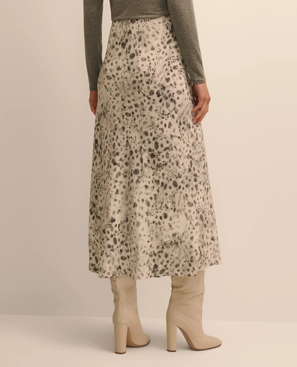 Snow-Leopard Motif Scalloped-Hem Skirt, image 3