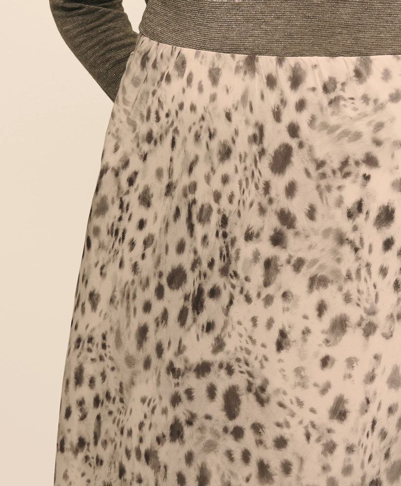 Snow-Leopard Motif Scalloped-Hem Skirt, image 4
