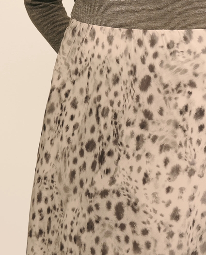 Snow-Leopard Motif Scalloped-Hem Skirt, image 4