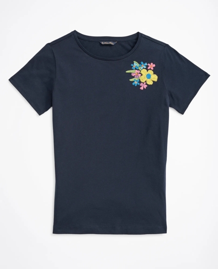Floral-Embroidered T-Shirt, image 1