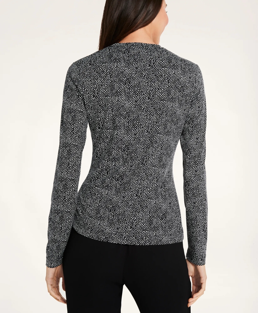 Tweed Print Long-Sleeve T-Shirt, image 3