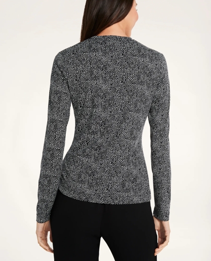 Tweed Print Long-Sleeve T-Shirt, image 3