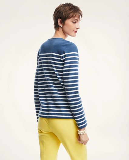 Cotton Mariner Stripe Long Sleeve Tee, image 2