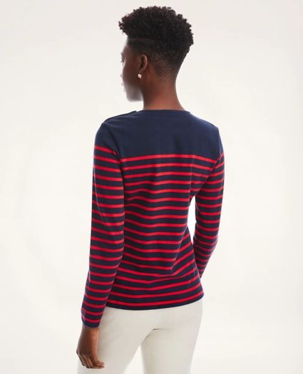 Cotton Mariner Stripe Long Sleeve Tee, image 3