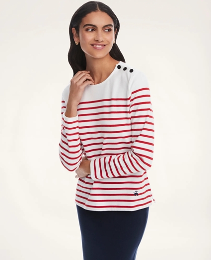 Cotton Mariner Stripe Long Sleeve Tee, image 1