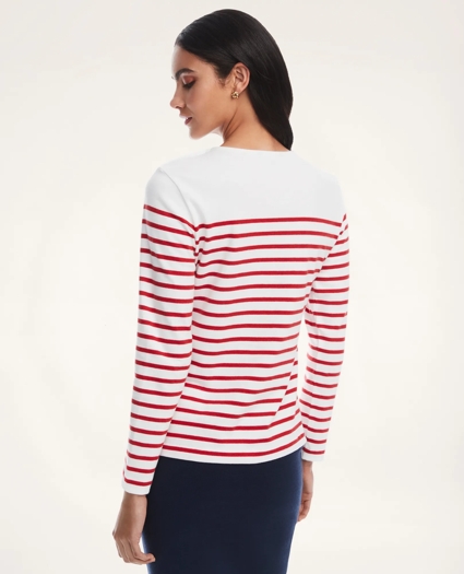 Cotton Mariner Stripe Long Sleeve Tee, image 3