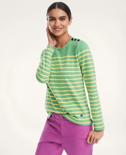 Cotton Mariner Stripe Long Sleeve Tee, image 1