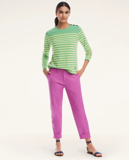 Cotton Mariner Stripe Long Sleeve Tee, image 2