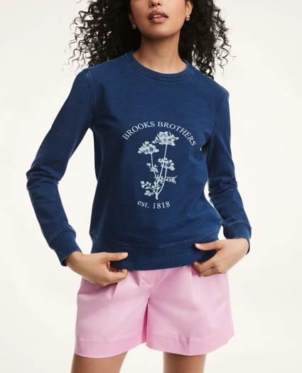 Cotton Stretch Terry Print Sweatshirt, image 1