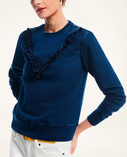 Cotton Indigo Terry Sweatshirt, image 1