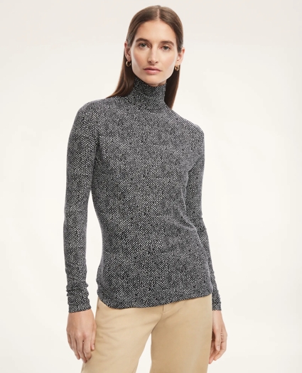 Jersey Twill Print Turtleneck, image 1