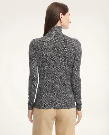 Jersey Twill Print Turtleneck, image 2