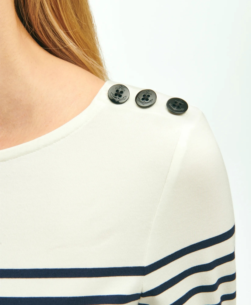 Cotton Modal Mariner Stripe Boatneck Top, image 4