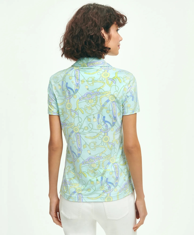 Equestrian Print Jersey Knit Polo Shirt, image 3