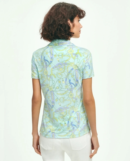 Equestrian Print Jersey Knit Polo Shirt, image 3