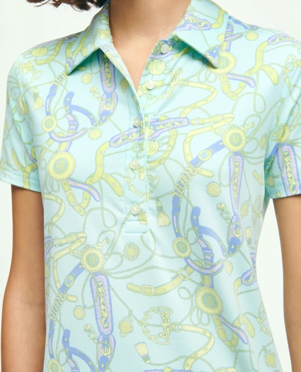 Equestrian Print Jersey Knit Polo Shirt, image 2