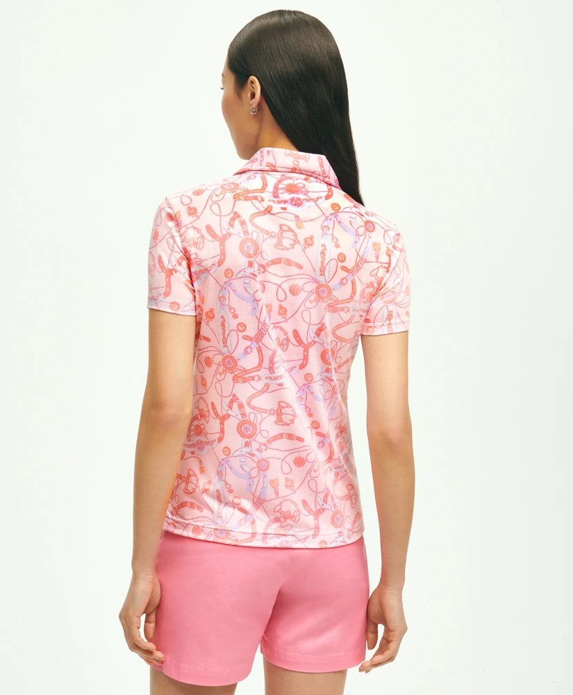 Equestrian Print Jersey Knit Polo Shirt, image 3