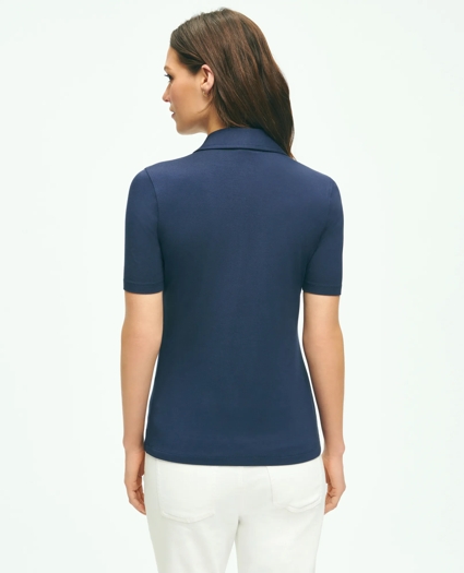 Short-Sleeve Jersey Knit Polo Shirt, image 3