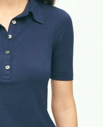 Short-Sleeve Jersey Knit Polo Shirt, image 4